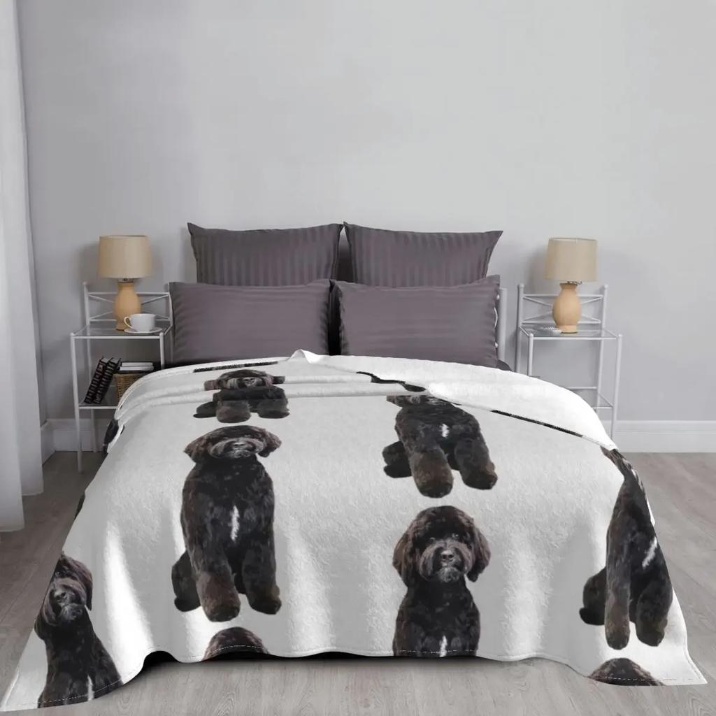 Black Labradoodle Goldendoodle Throw Blanket Thermal Decorative Beds Camping Blankets