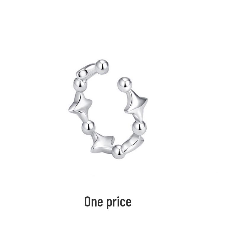 Zirkonia Doppel-Schicht Strass-Kreuz-Kette Ohne-Piercing Stern Ohr-Manschette für Damen