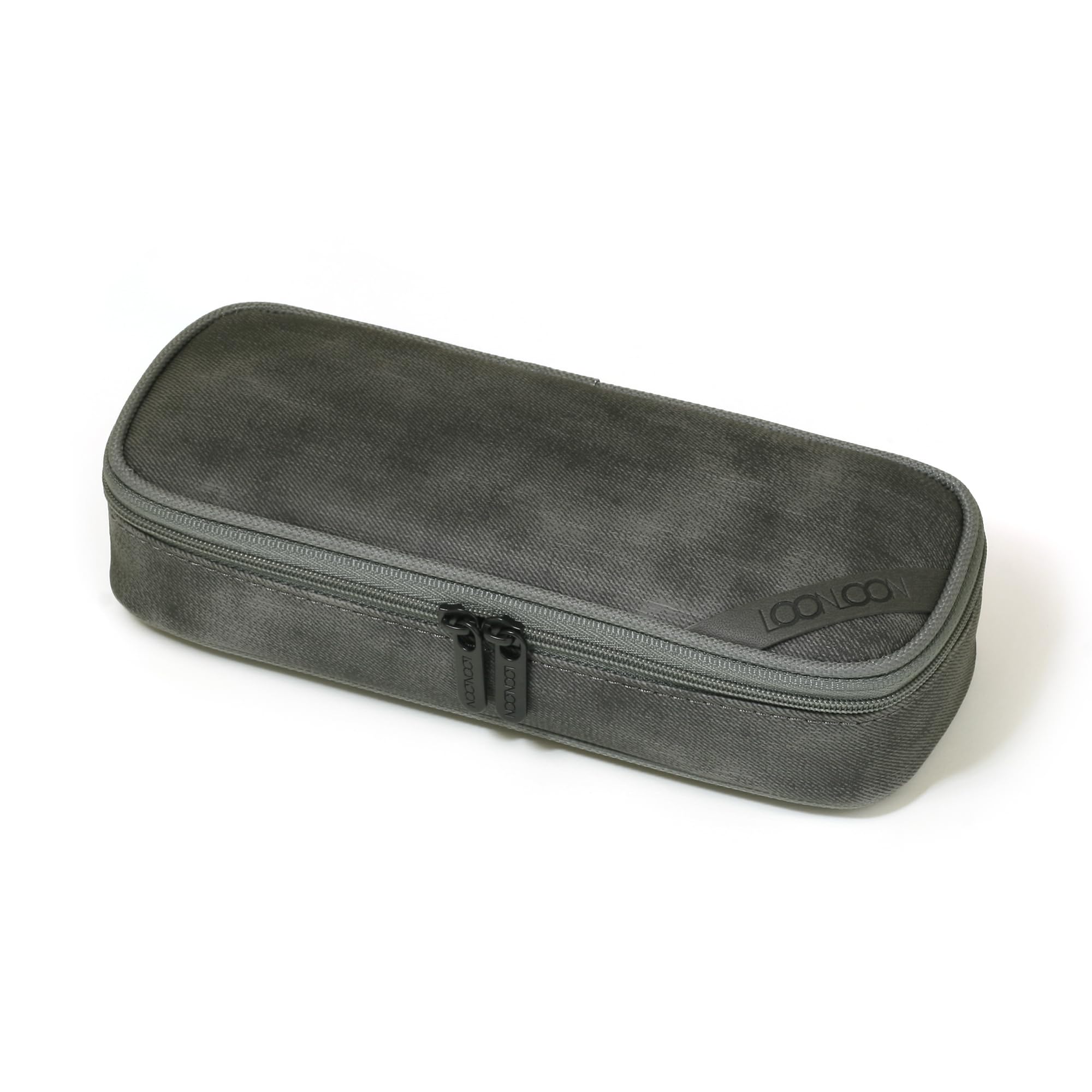 LOONLOON 600 Washed Pencil Foggy Large Simple Design Case, Gray, Compact, Capacity, Stylish, Two-Story Design, Multifunctional,