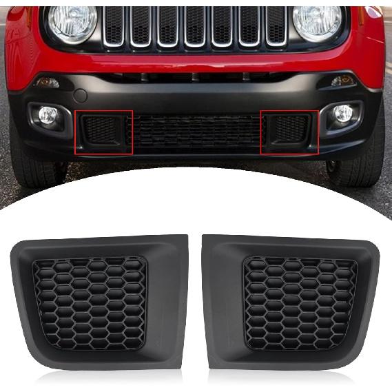 1 Pair Front Bumper Ert Grilles Bezel Cover Replacement Fit For Jeep Renegade 2015-2018 Sport Latitude Trailhawk Limited