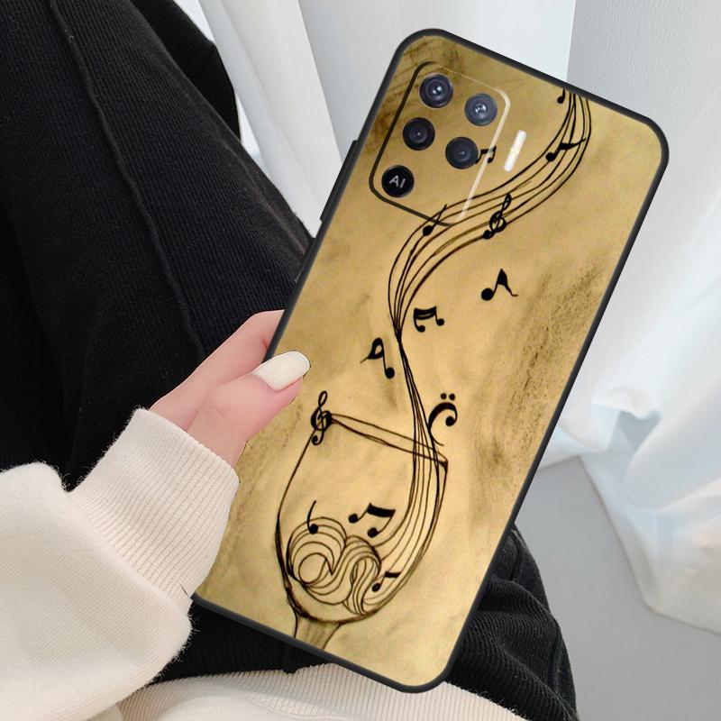 Musikanmerkung Musikalische Violinschlüssel Hülle Für Oppo A17 A57 A77 A40 A78 A54 A74 A94 A76 A16 A96 A18 A60 A80 A38 A58 A98 A15 A5 Pro