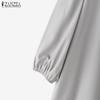 ZANZEA Women Casual Round Neck Solid Color Long Sleeve Blouse