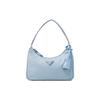 Prada Classic Silver Buckle Triangle Logo Nylon Hobo Bag Women Bags Gray Blue 1NE515-2DH0-F0637
