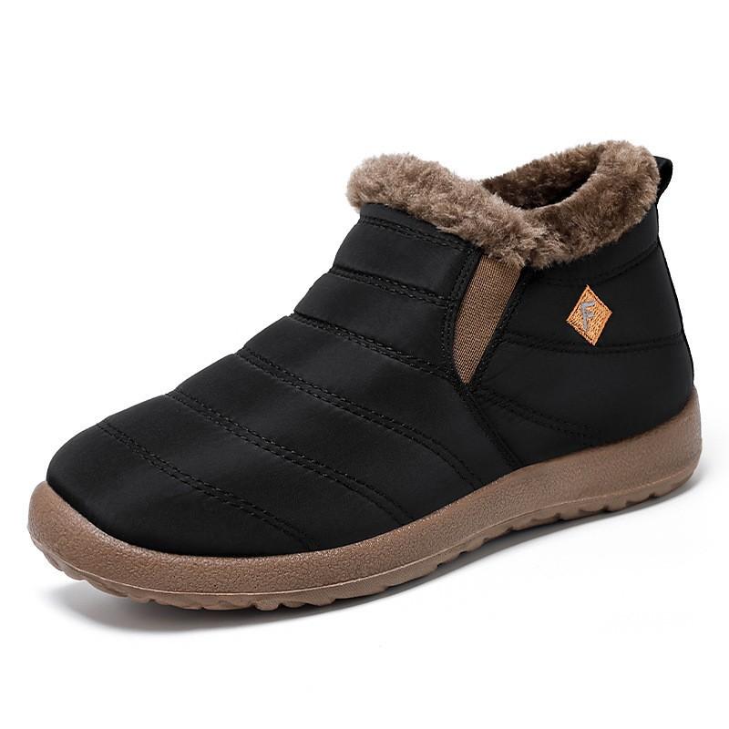 Couple Winter Snow Boots Low Top Warm Fleece Lined Non Slip Soft Sole Cotton Shoes Women Men Size 36-46