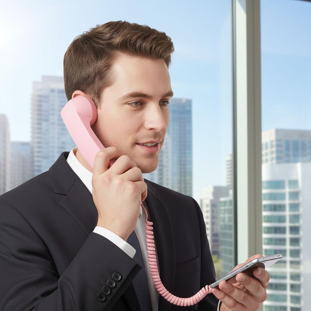 Landline Handle Receiver Ergonomics Creative Telephone Head Set Portable Vintage Phone Headset for Cell Mobile Video Conferences