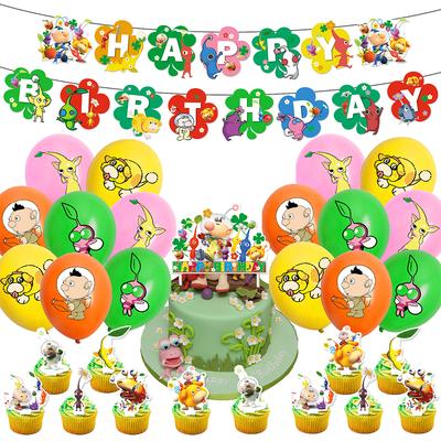 Pikmin Partyzubehör Videospiel Geburtstag Beinhaltet Banner Cake Topper Luftballons