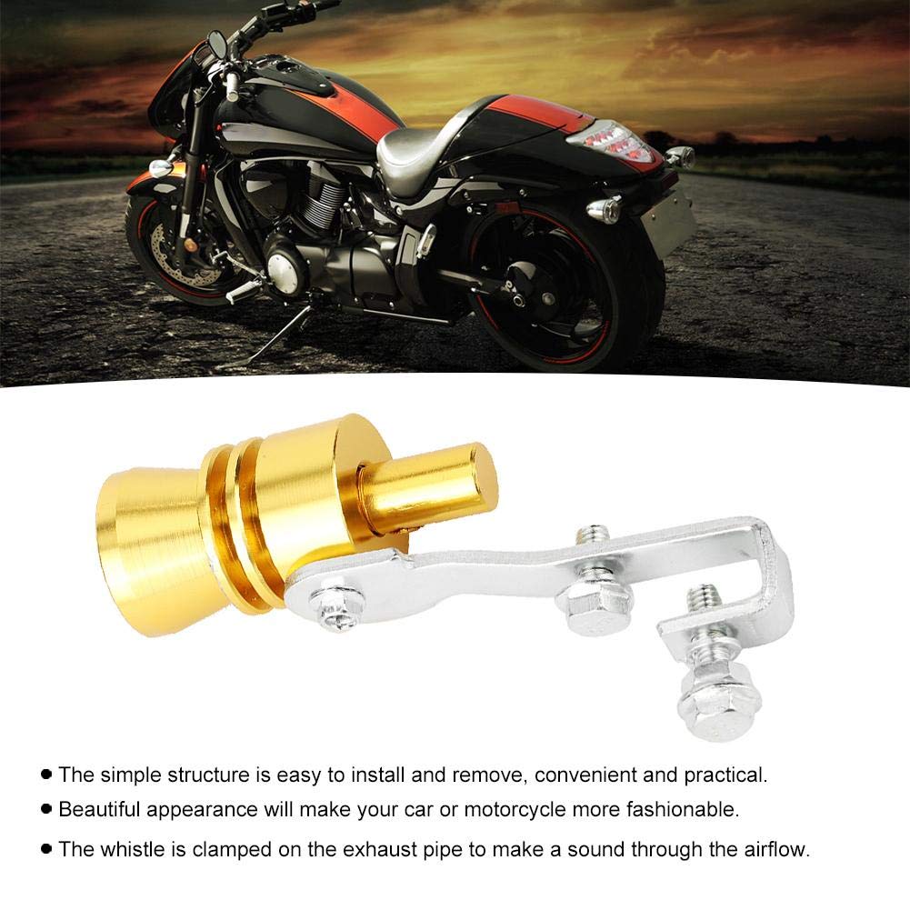 Turbine Whistle, Qiilu Exhaust Pipe Speaker Sound Whistle Speaker (Gold)