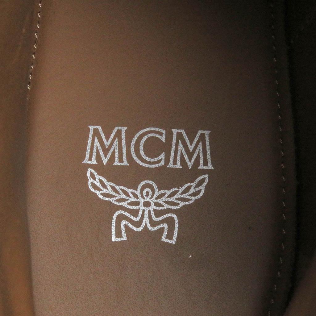 Great MCM Ankle Boots Visetos Logo All Over Black Leather Mens 42 Used