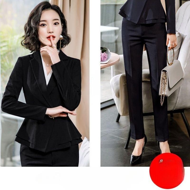 Professional Women Suit 2 Piece Set Fashion Formal Office Wear Blazer and Pants Outfit High Quality