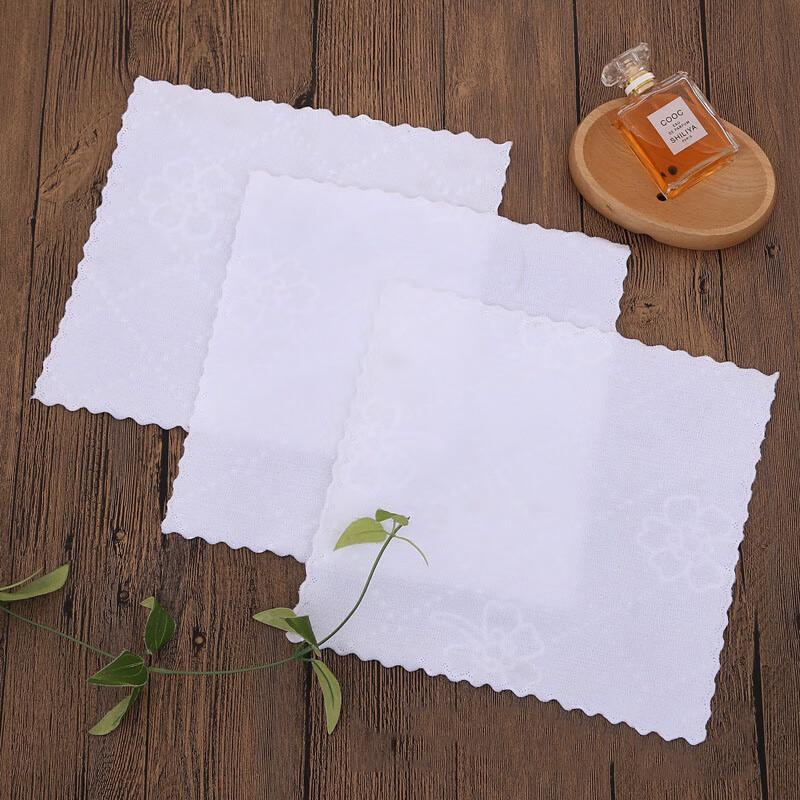 Changbaosen White Embossed Disposable Cotton Guest Towels, 100 Count