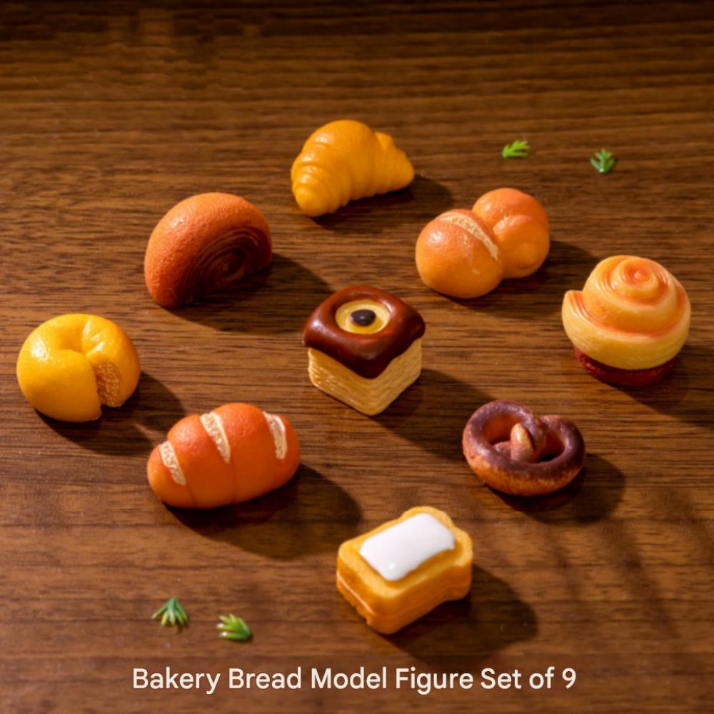 Bakery Bread Model Figure Set of 9 All