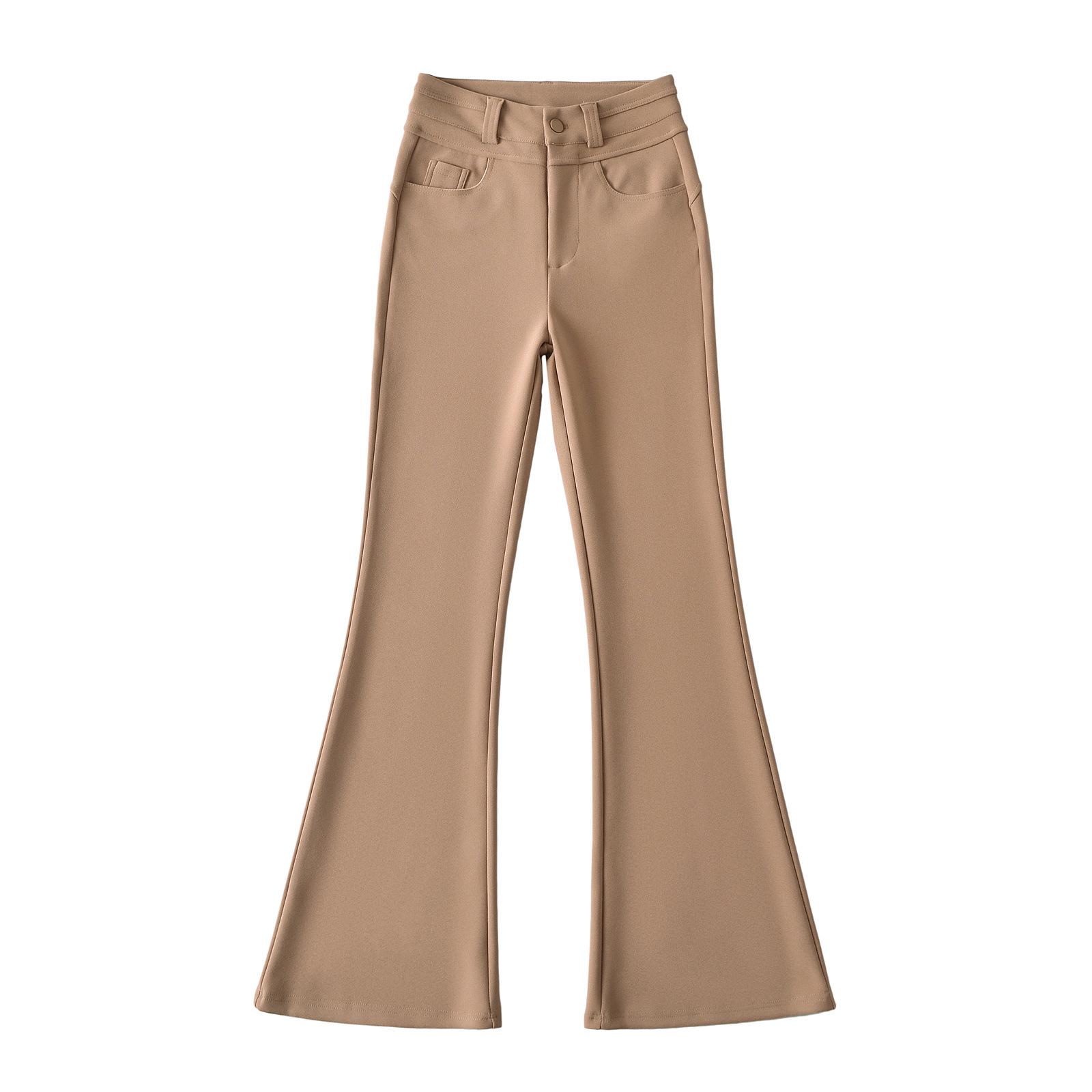 

Сладкие и пикантные брюки клеш с высокой талией и эффектом подтяжки ягодиц для женщин - Весна/Лето 2025 Large хаки