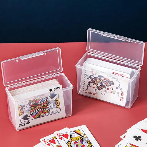Clear Plastic Playing Card Case Holder Empty Playing Cards Storage Box Game Card Organizer Business Trading Cards