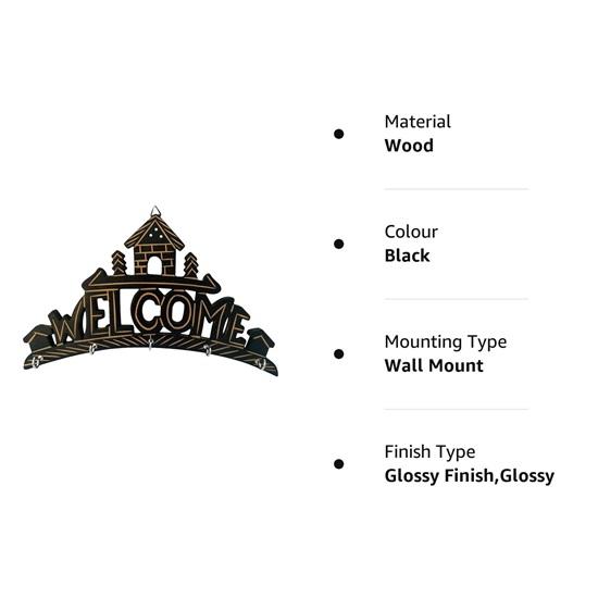 Wooden Key Hanger Holder Wall Hanging Decor Welcome Home