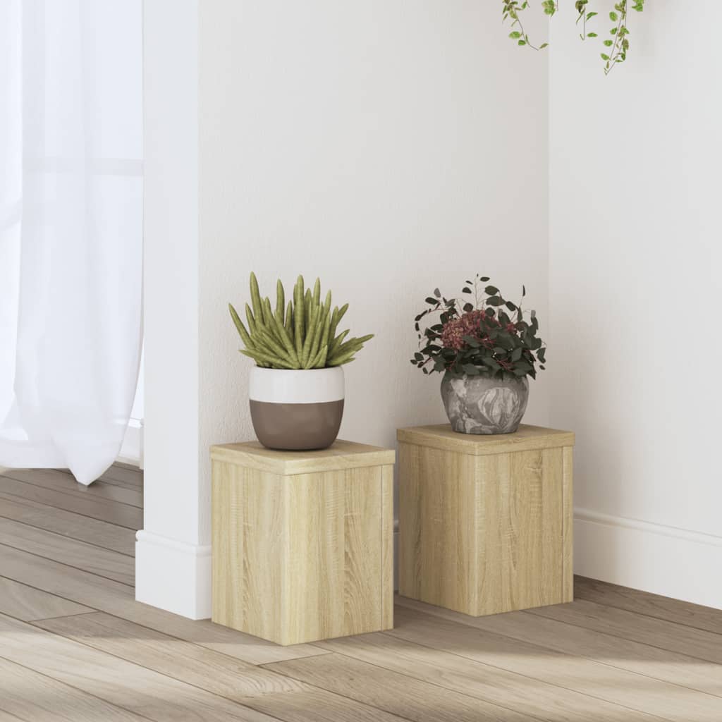 Vidaxl Plant Pot Stands, 2 Pcs, Sonoma Oak, 15X15X20 Cm