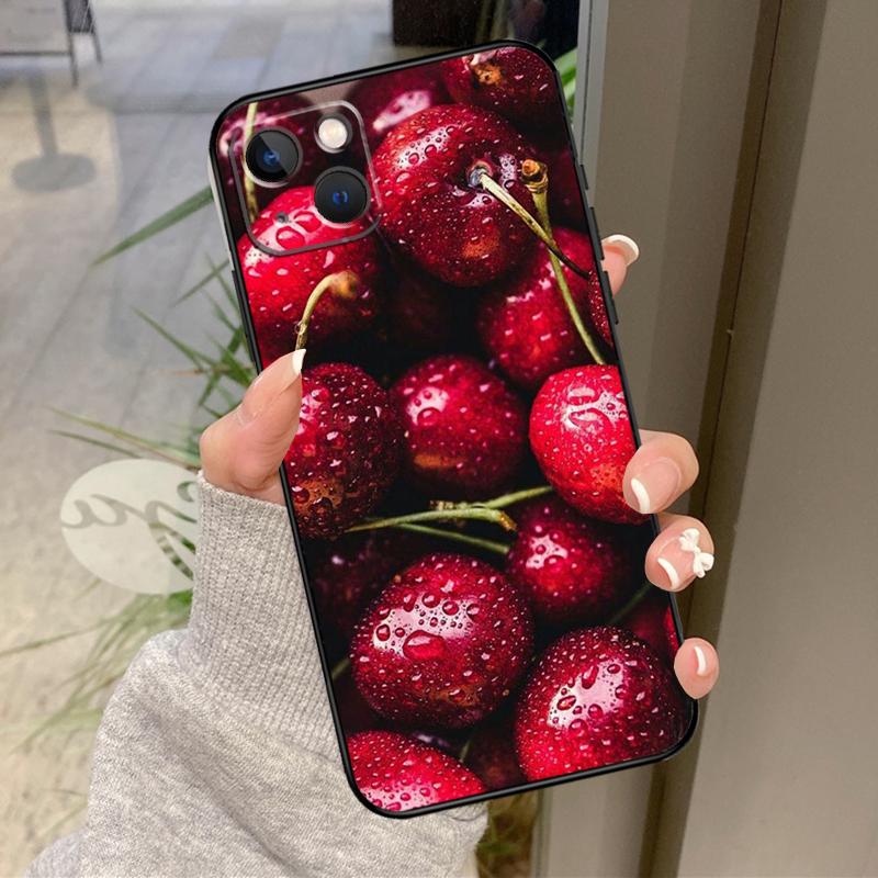 

Food Fruit Red Cherry Case For iPhone 16 Pro Max 15 14 12 11 13 17 Pro Max Plus 12 13 Mini 16e 17 Air Back Cover iPhone 13Pro MAX