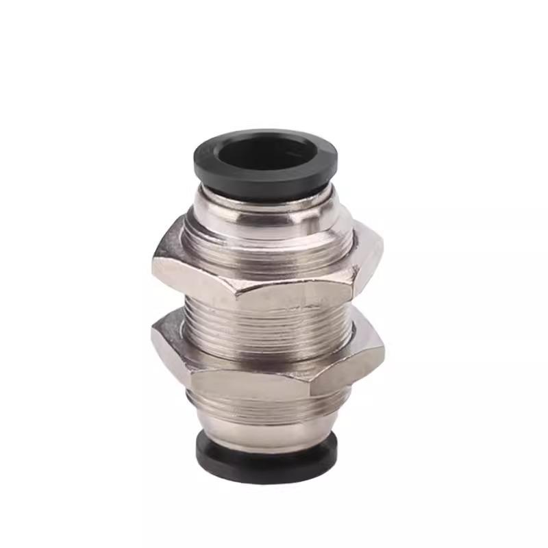 Black PM8 Panel Mount Pneumatic Quick Connector for Air Hose - PM-4/6/10/12