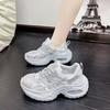 Women'S  Spring New Breathable Hollow Mesh Platform Sneakers Thick-Soled Heightening Slim All-Match Casual Sports Shoes