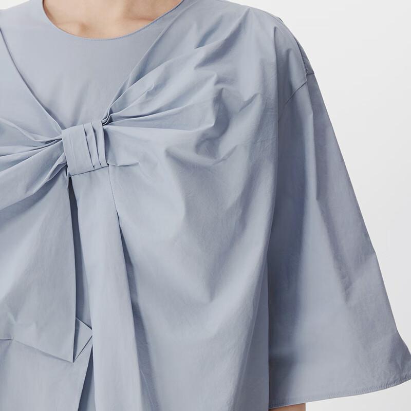JNBY 2025 Summer A-Line Short-Sleeve Round-Neck Dress