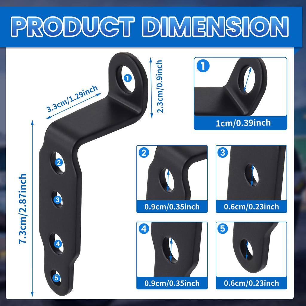 Motorcycle Mounting Bracket, Motorcycle Spotlight Bracket, Motorcycle Turn Signal Support Relocation Bracket, Metal Holder Black