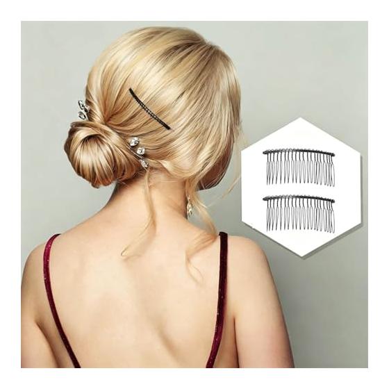 20-Tooth Black Hair Comb, Hair Accessories, Hair Comb Parts, 10-Piece Set, Wire Comb, DIY, Stray Hair Clips, Invisible Bang Comb, Hairpin Parts,