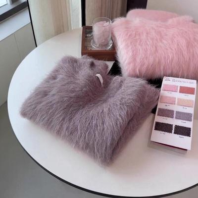 Soft Waxy Imitation Mink Fleece Sweater Women's Pullover Mohair Warm Knitted Jacket Autumn and Winter New Loose Women