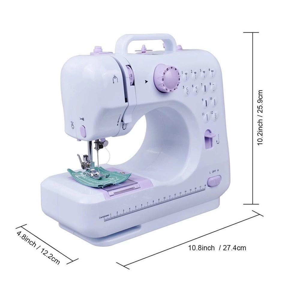 12 Needle Portable Sewing Machine Mini Electric Household Manual Repair Sewing Pressing Foot Pedal Beginner