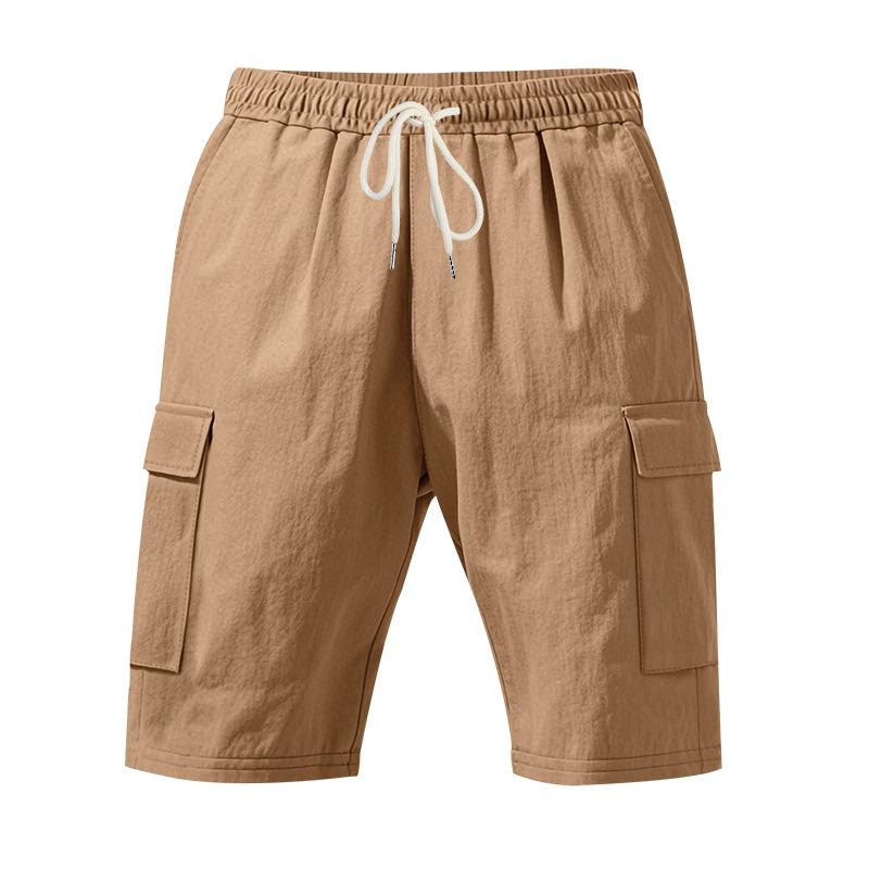 Men's Beach-Ready Breathable Linen Loose-Fit Workwear Multi-Pocket Squat-Friendly Jogging Shorts