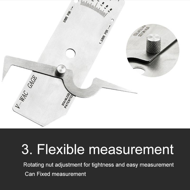 Metric Imperial Welding Gauge Biting Edge Undercut Inspection Height Depth Weld for Woodworking Home Decoration