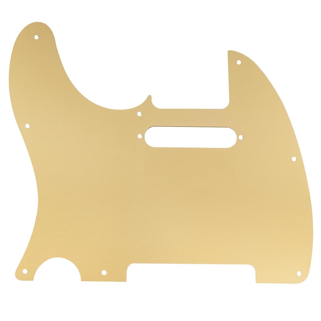 Musiclily Ultra 8-Hole Telecaster Pickguard, Anodized Aluminum, Gold, for Fender USA/Mexican Stranded Tele Electric Guitars