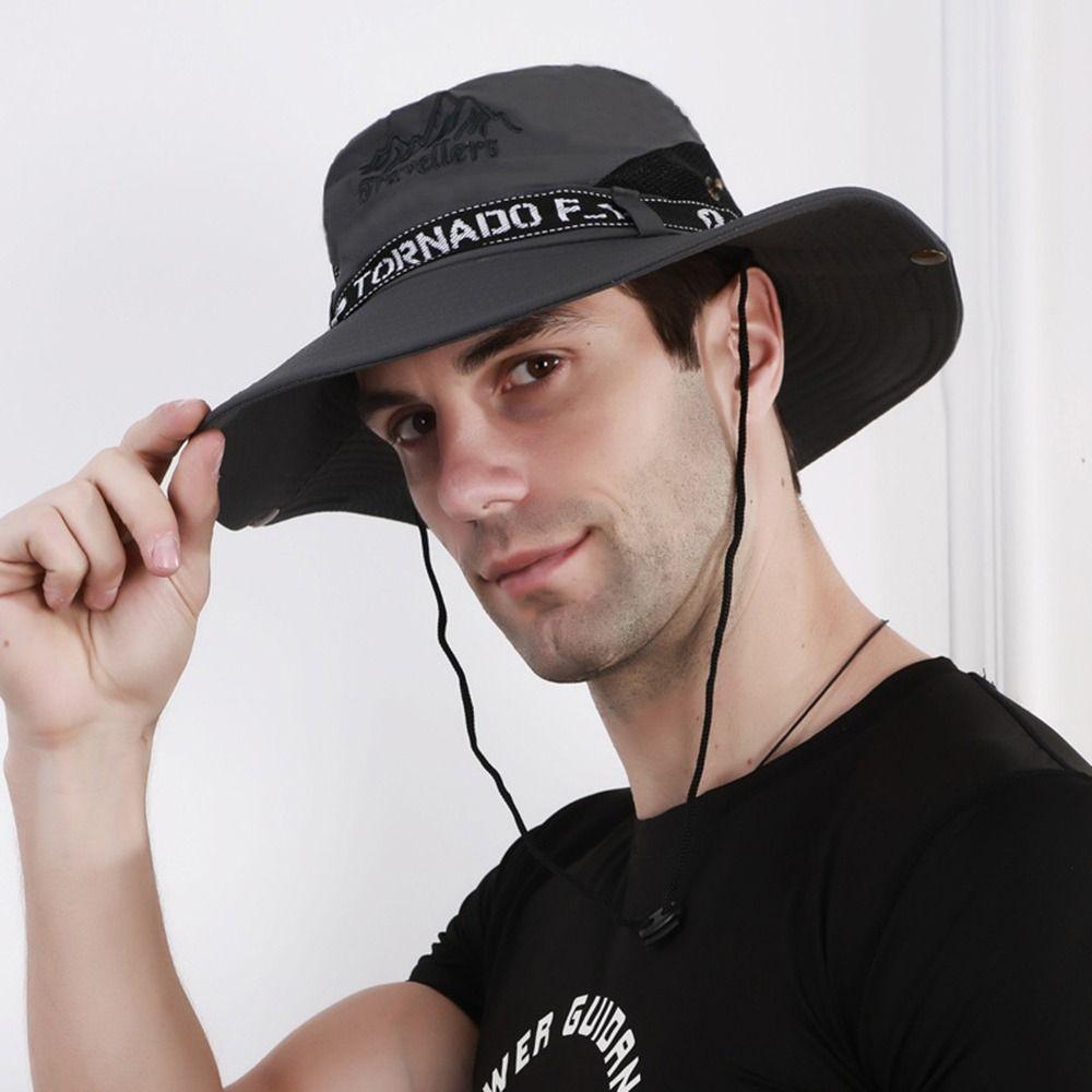 Fishing Camping Hiking Sombrero Summer Wide Brim Bucket Hat Sun Hat UV Protection Cap