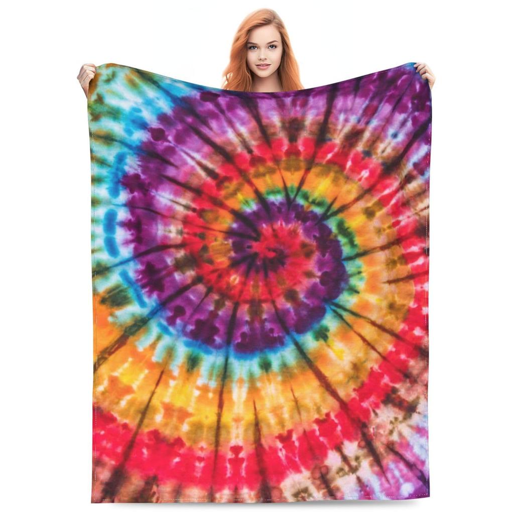 Rainbow tie-dye digital printing flannel blanket super soft blanket air conditioner sofa blanket