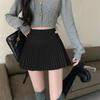 Syvent Black Pleated Mini Mini Solid High Sizes 12F001 Skirt, A-Line, Length, Color, Waist, Cute, Casual, S, M, L, XL, Women's, Spring, Summer,