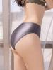 Sexy Smooth Shiny High Waist G-String Sheer See Through Brief Candy Color Elastic T-Back Oil Thong Underwear Erotic Lingerie