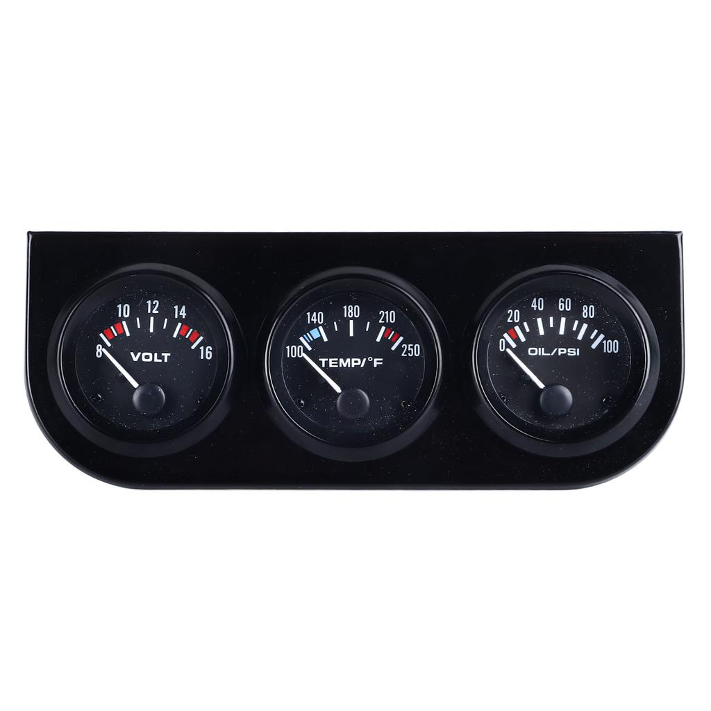 3 In 1 Car Triple Gauge Kit Multifunctional Mechanical Voltmeter Water Temperature Oil Pressure Meter for DC12V Cars