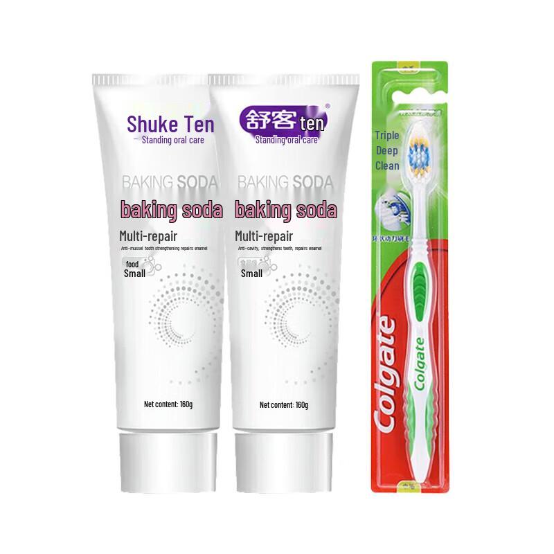 Shuke Oral Care Set with Baking Soda Toothpaste and Toothbrush