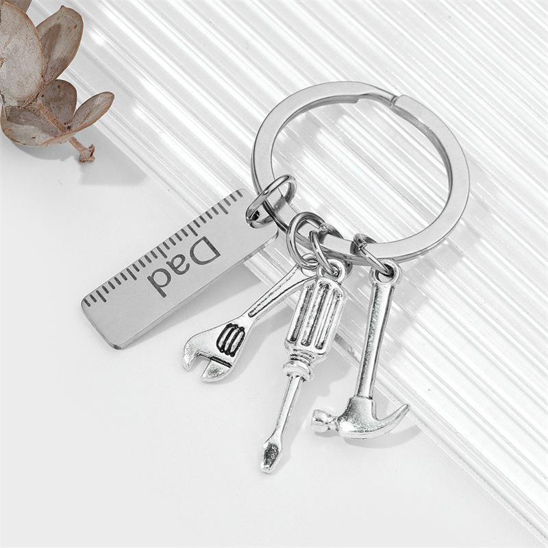 Keychain Mini Tools Set AlloyScrew Driver with Ruler Hammer Wrench Screwdriver Key Chain Key Ring Carabiner Charms Father's Gift