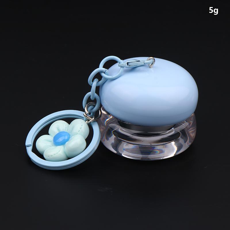 

1Pcs 5g Mini Empty Plastic Jars with Keychain Pendant – for Lip Balm, Lip Mask, Cream, and Makeup синий