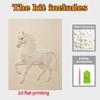 Elegant White Horse Pearl Painting 5D DIY Pearl Gemstone Art Diamond Painting Kit for Adults/Beginners Gift Ideas Home Decor Wall Art Craft Set