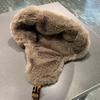 Winter Plush Bomber Hats for Women Men Imitation Earflap Warm Trapper Hat Face Warmer for Outdoor Sports Skiing Ear Protectors