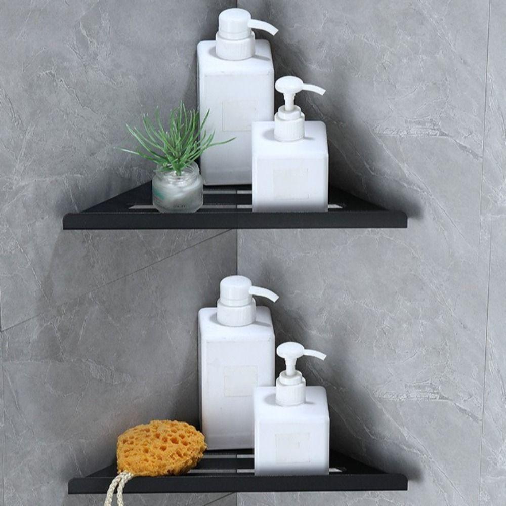 Stainless Steel Bathroom Shelf Wall-mounted Corner Shower Shelf 304 Shampoo Storage Rack  Accessory