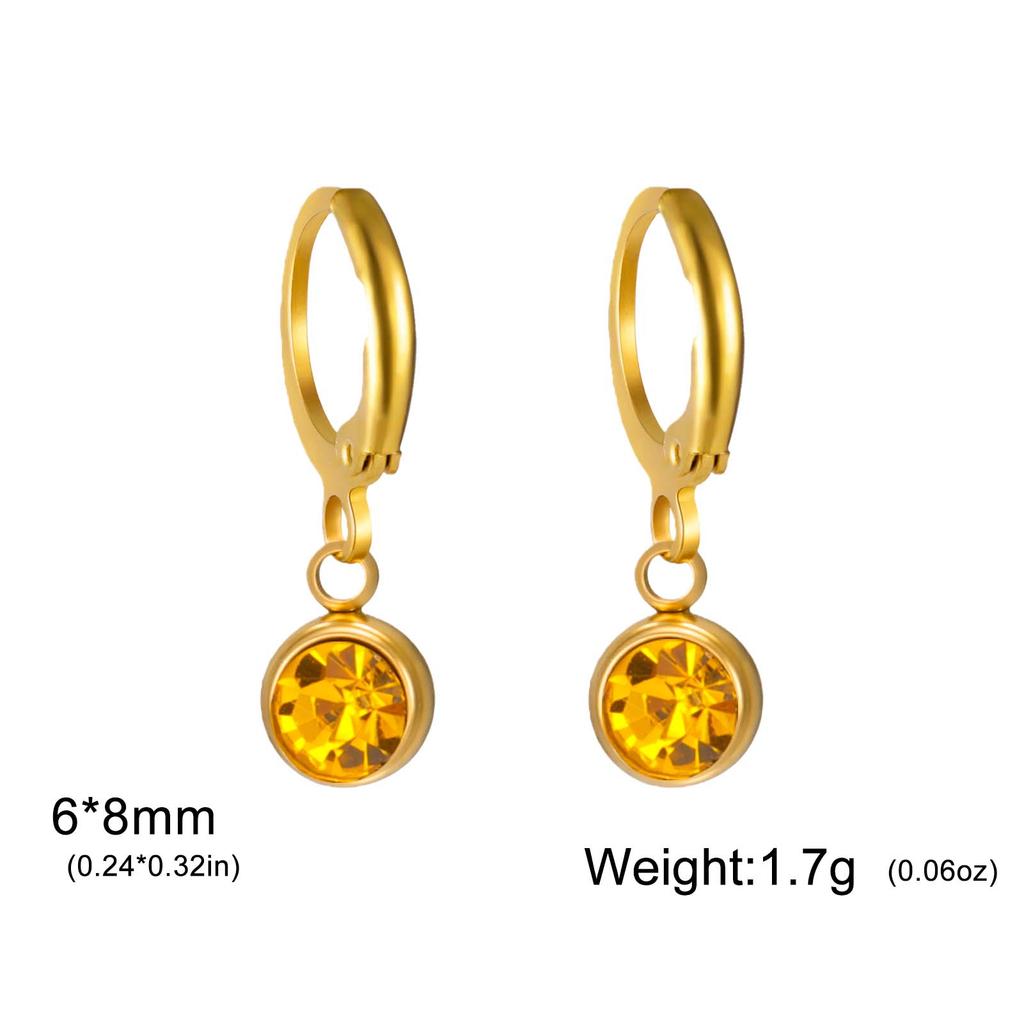 Birthstone Earrings Hoop Earrings Girl Women Stainless Steel Jewelry Family Friend Birthday Valentine's Day Gifts 2025 Trend