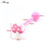 Alisouy 1PC Stainless Steel Ball Heart Star Acrylic Bear Mushroom Skull Tai Chi CZ Tongue Ring Ear Earring Piercing Body Jewelry