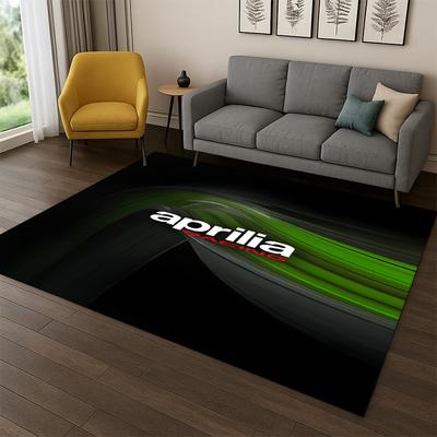 Alfombra de diseño de coche de carreras con logo Aprilia para Dormitorio Sala de estar Sofá Sala de juegos Felpudo Decoración del hogar, Alfombra para zona de juegos infantil Antideslizante