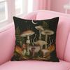 Mushroom Illustrations Cushion Cover Natural Linen Pillow Case Double-Sided Print Decorative Sofa Pillowcase Home Decor Gift
