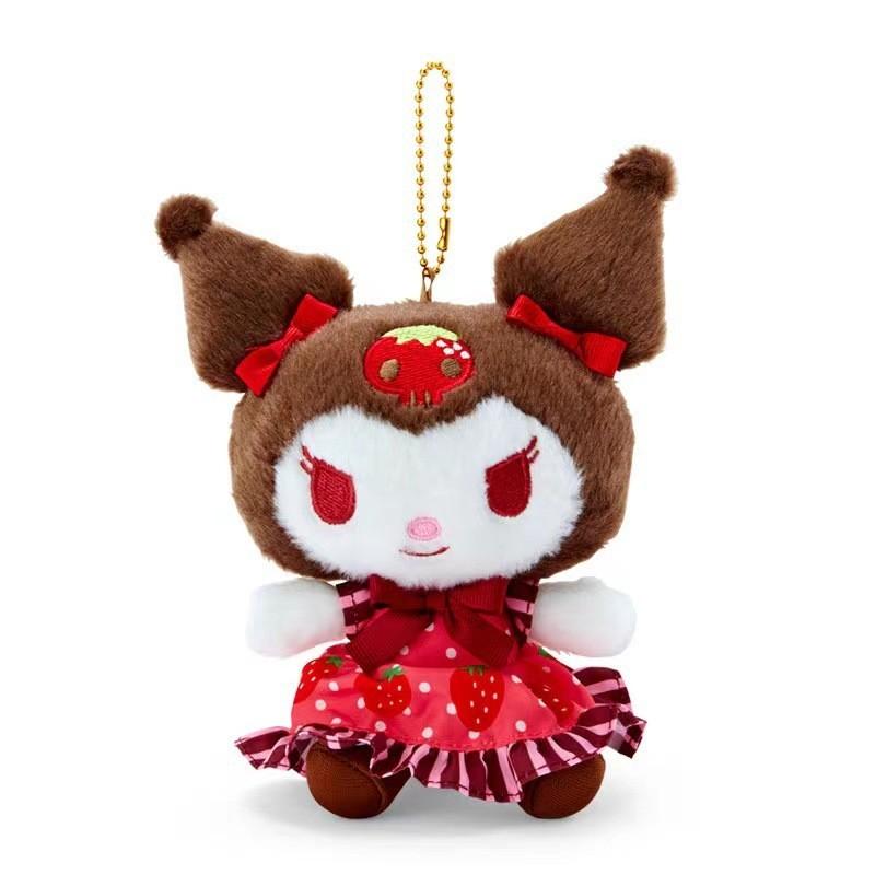 Adorable Sanrio Strawberry Series Plush Keychain With Soft Pp Cotton Filling Kuromi