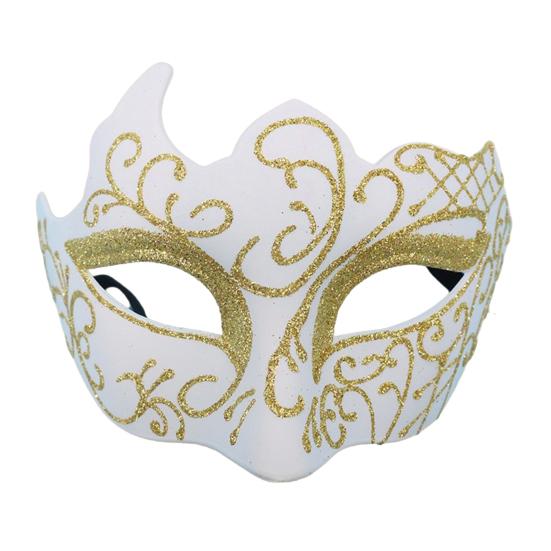Men Half Face Mask with Elastic Band Vintage Glitter Half Face Guard Eye Mask Halloween Costume Masquerade Party Stage Performance Accessories