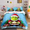 Green Ogre Christmas Festivity Bedding Duvet Cover Set Duvet Cover Pillowcases (1*Duvet Cover 2*Pillowcases, Without Duvet Insert)