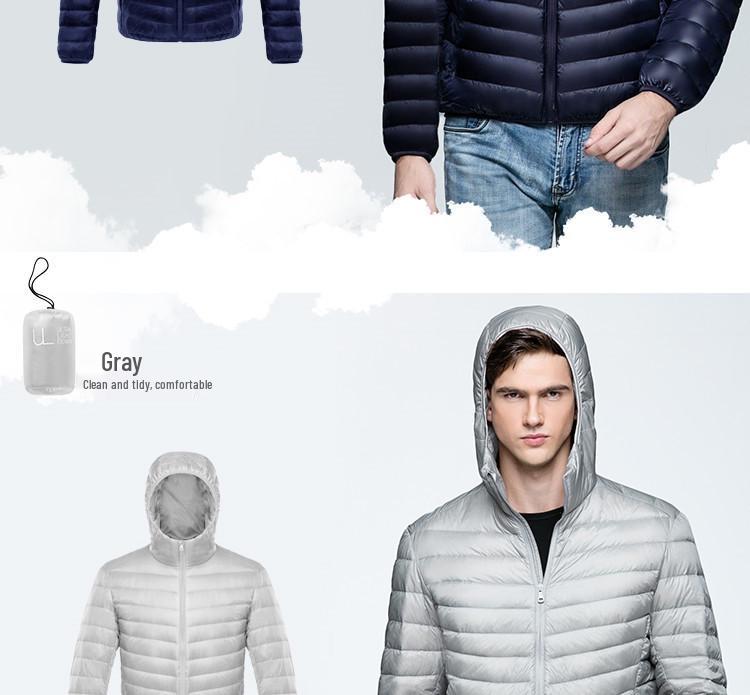 2023 Men's Short Hooded Ultra-Light Winter Down Jacket