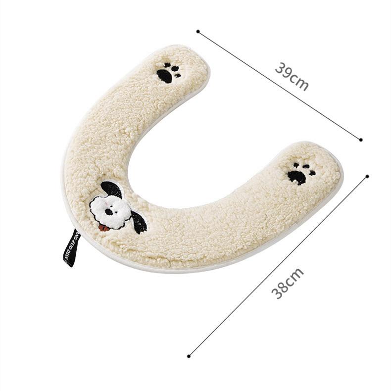 1 PC Soft Toilet Seat Cover, Flannel Waterproof Cushion for All Seasons, Non-Slip Elastic Toilet Mat for Home Use